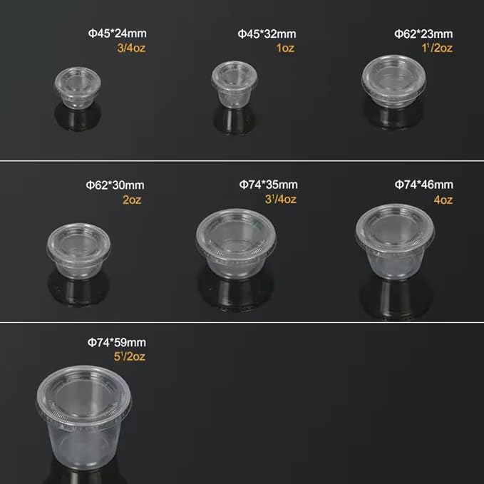 4 oz Disposable Plastic Portion Cups with lid 2500 set