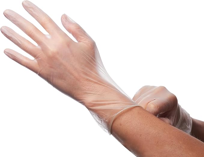 X Pack Vinyl Exam Gloves – X Large (Large pack of 1000) Latex-Free, Powder-Free, Clear Disposable Gloves for Medical, Food Handling, and Cleaning