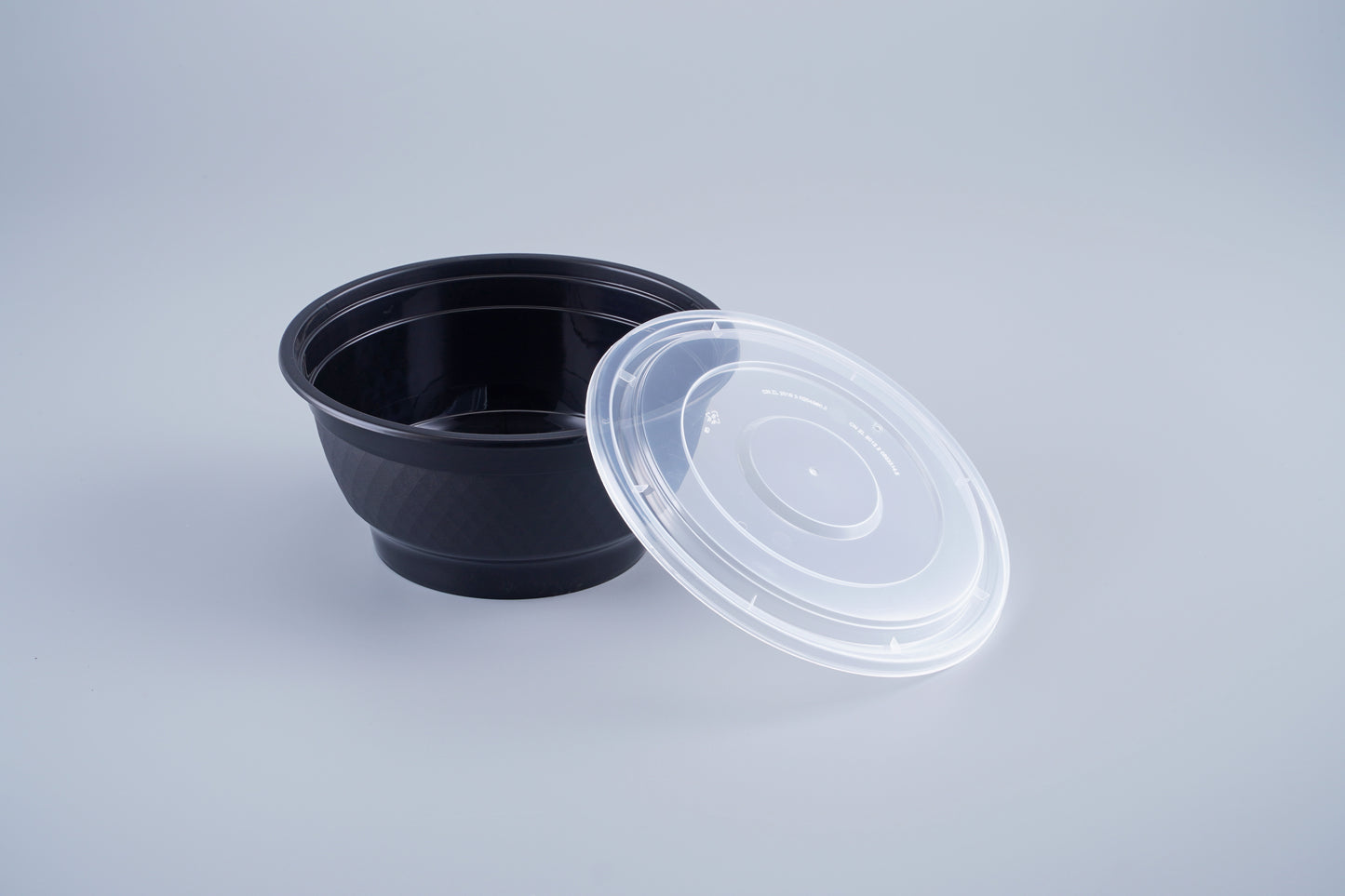 42 oz Round Bowl Black-Microwavable Heavy Weight Container with Lid - 150/Case