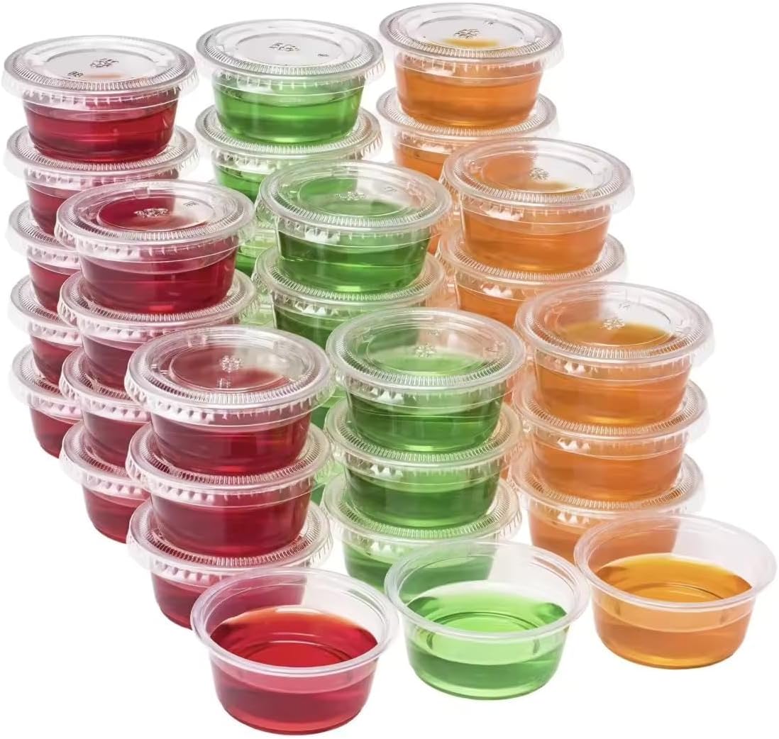 4 oz Disposable Plastic Portion Cups with lid 2500 set