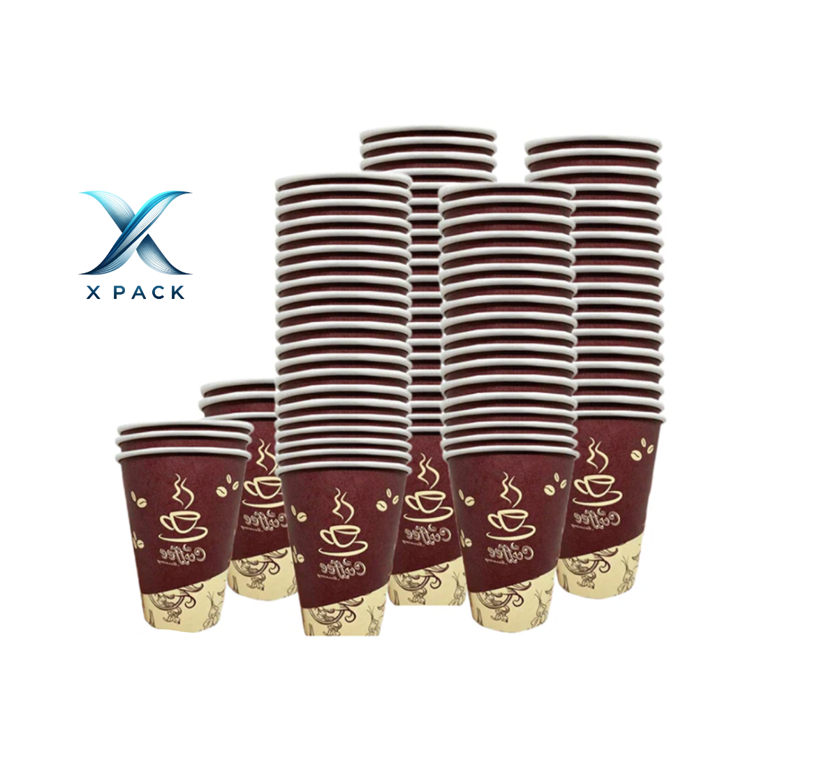 X pack 20 oz. Flower Printed Paper Hot Cup - 500 set