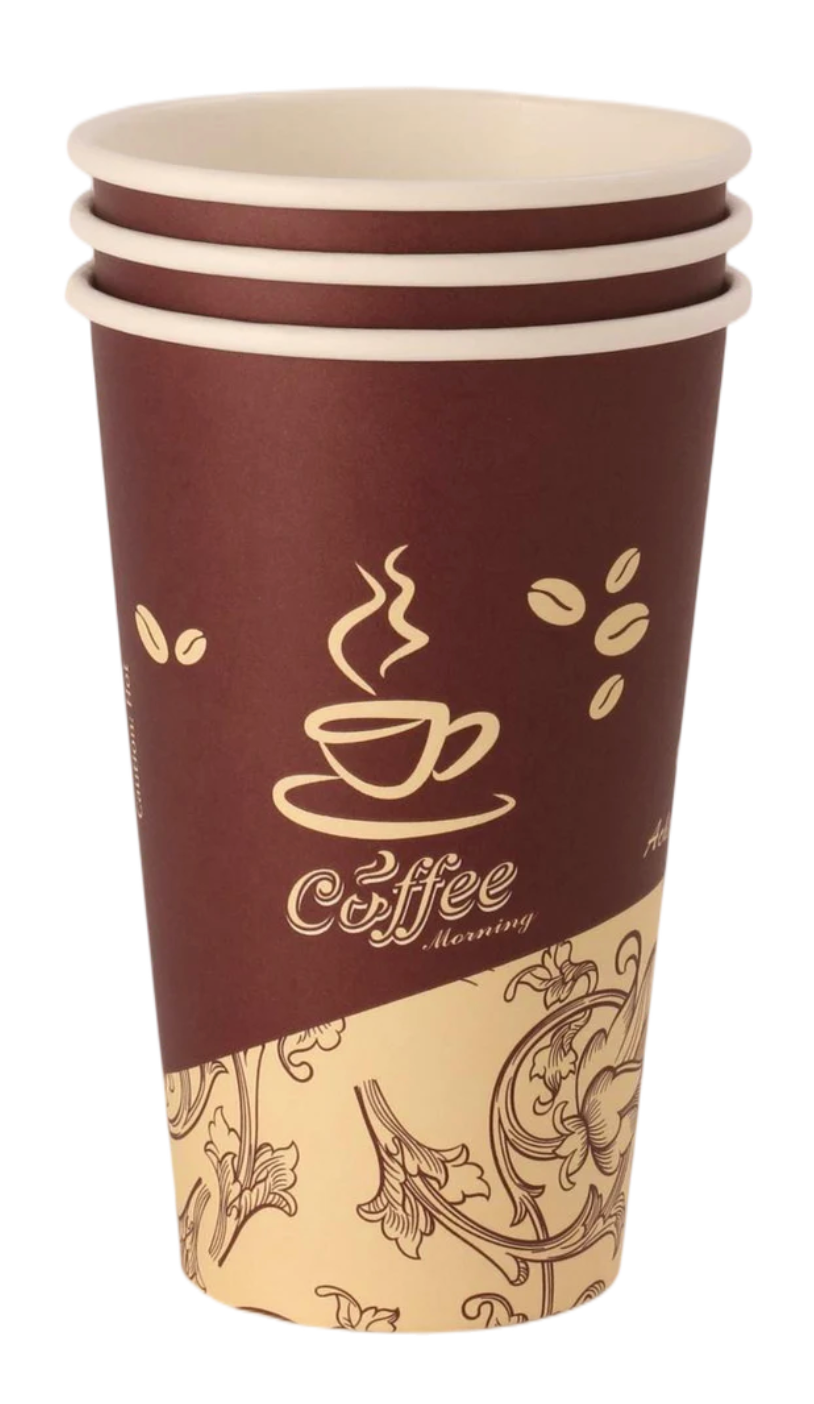 X pack 20 oz. Flower Printed Paper Hot Cup - 500 set