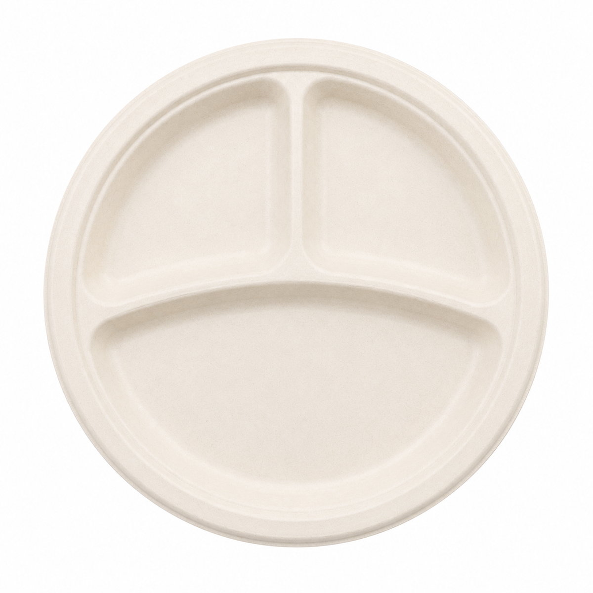 Sugarcane Plates — 10 in, 3 Compartments — representative product photo