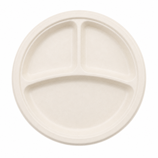 Sugarcane Plates — 10 in, 3 Compartments