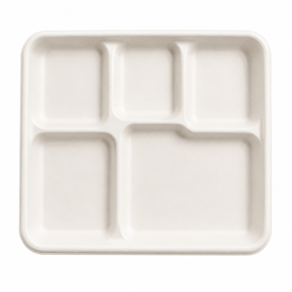 Sugarcane Serving Tray — 5 Compartments — representative product photo