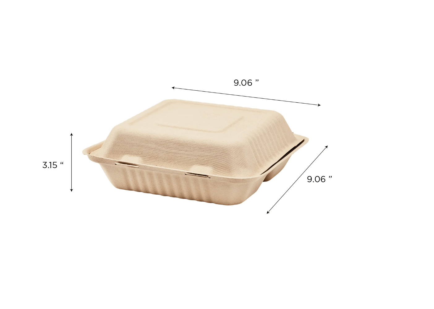 Xpack Eco-Friendly Compostable Clamshell Takeout Containers,Sugarcane Fibers (9x9x3 Pack of 200)– Durable, Biodegradable