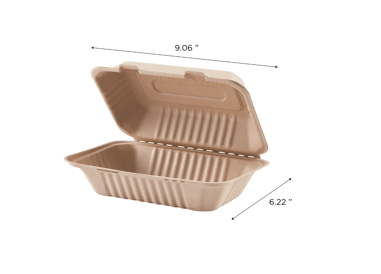 Xpack Eco-Friendly Compostable Clamshell Takeout Containers,Sugarcane Fibers (9x6x1Pack of 200)– Durable, Biodegradable