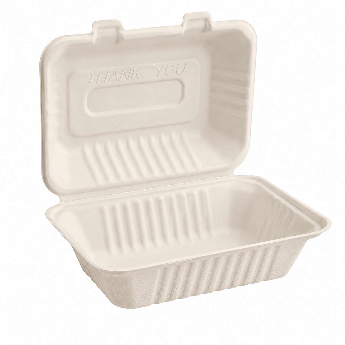 Sugarcane Clamshell — 6 Compartments — representative product photo