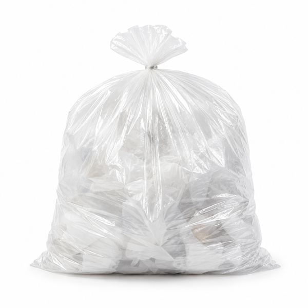 Clear Trash Bags — 46 Gallon