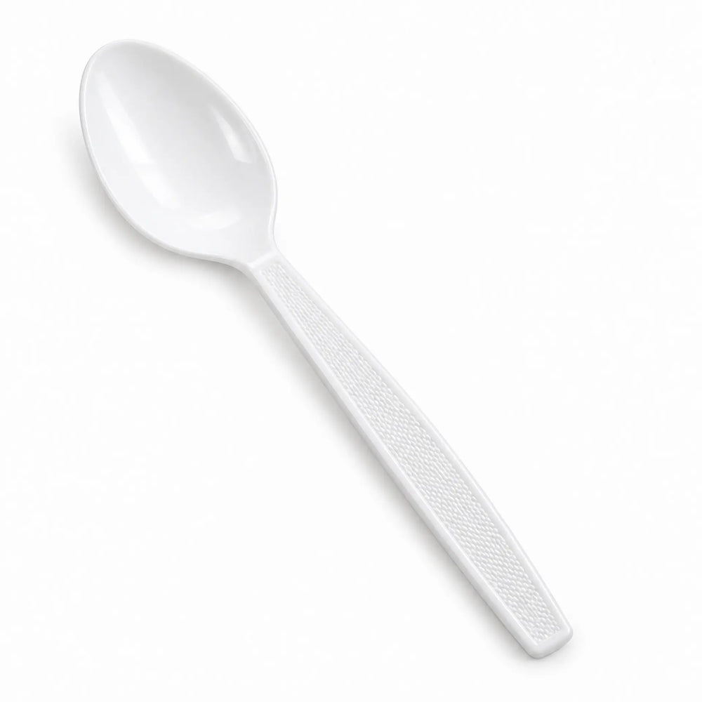 Unwrapped Heavy-Duty Spoons — White